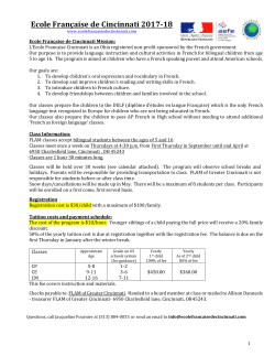 Language Program - L`Ecole Fran&ccedil;aise de Cincinnati