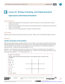Grade 7 Mathematics Module 2, Topic C, Lesson 19