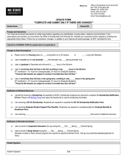 UPDATE FORM **COMPLETE AND SUBMIT ONLY IF THERE ARE