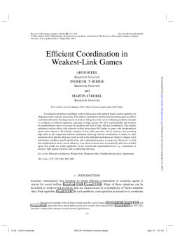 Efficient Coordination in Weakest-Link Games