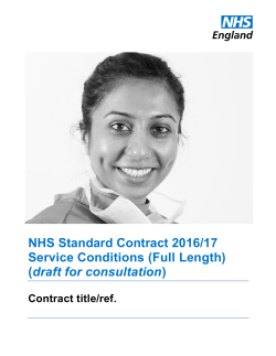 NHS Standard Contract 2016/17 Service Conditions
