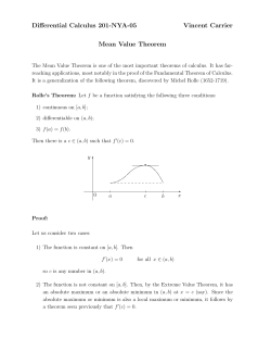 Mean Value Theorem