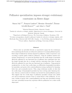 Pollinator specialization imposes stronger evolutionary