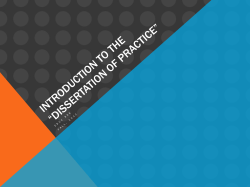 Introduction to the Dissertation of Practice