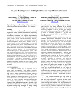 An Agent-Based Approach to Modeling Yard Cranes