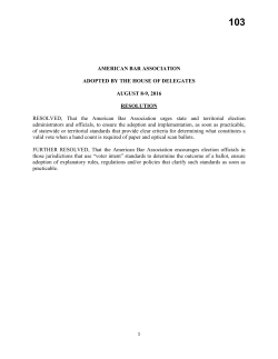 Ballot Counting Standards - American Bar Association