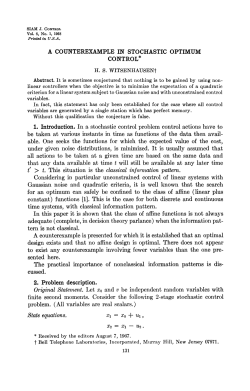 A Counterexample in Stochastic Optimum Control