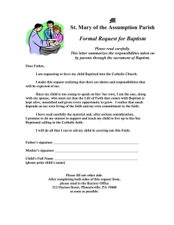 Baptismal Preparation - St. Mary of the Assumption