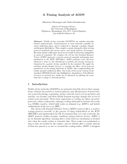A Timing Analysis of AODv - Quantitative Analysis and Verification