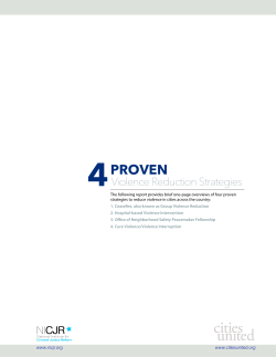 Four Proven Ways: Violence Reduction Strategies
