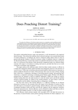 Does Poaching Distort Training?