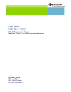 Sutter Health Sutter Davis Hospital 2013