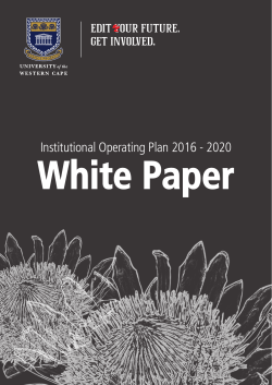 Institutional Operating Plan 2016 - 2020