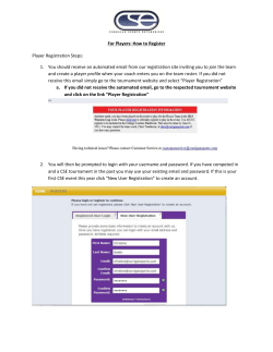 For Players: How to Register Player Registration Steps: 1. You
