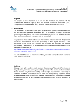 Guidance to Licensees on the Preparation of Accident Prevention