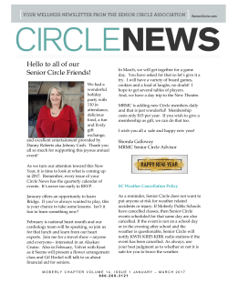 Hello to all of our Senior Circle Friends!