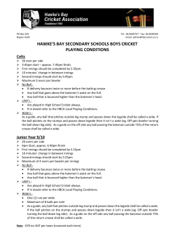 Secondary School Boys - Playing Conditions 2016-17