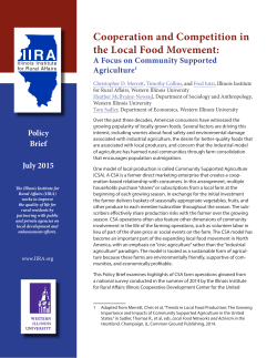 Cooperation and Competition in the Local Food Movement: A Focus