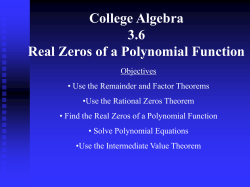 Sullivan College Algebra Section 5.2 - lovelacehomework