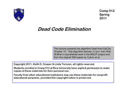 Dead Code Elimination