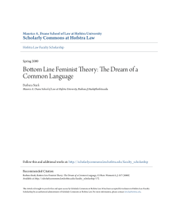 Bottom Line Feminist Theory: The Dream of a Common Language