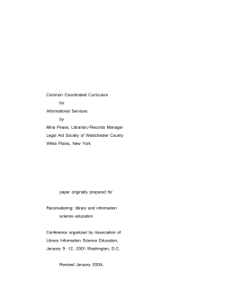 Common Coordinated Curriculum for Informational Services by Mina