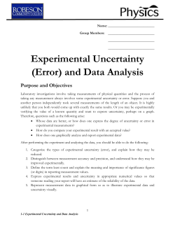 Experimental Uncertainty (Error)