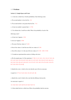 1.13 Problems Section 1.2: Sample Space and Events 1.1 A fair die