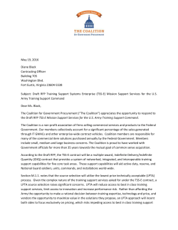 Subject: Draft RFP Training Support Systems Enterprise (TSS-E)