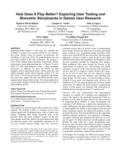 How Does It Play Better? Exploring User Testing and Biometric