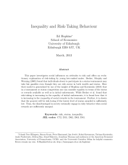 Inequality and Risk-Taking Behaviour
