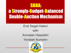 A Random-Sampling Double-Auction Mechanism - Erel Segal