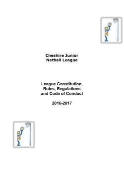 Handbook - Cheshire Junior Netball League