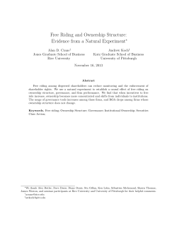 Free Riding and Ownership Structure: Evidence from