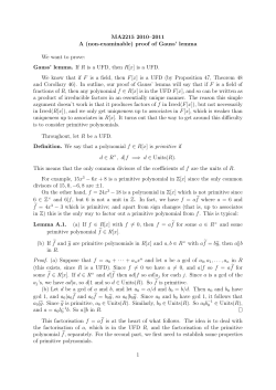 A proof of Gauss` lemma