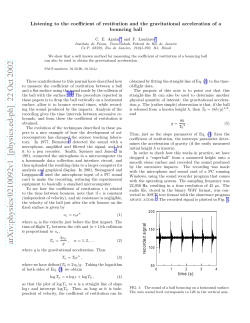 Listening to the coefficient of restitution and the gravitational