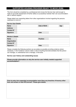 SUPPORTED HOUSING PROVIDER READY TO MOVE (R2M)