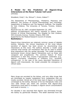 A Model for the Prediction of Digoxin