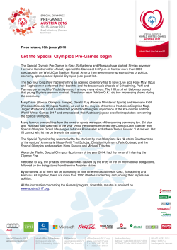 Let the Special Olympics Pre