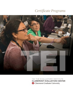 Certificate Programs - The Evaluators` Institute