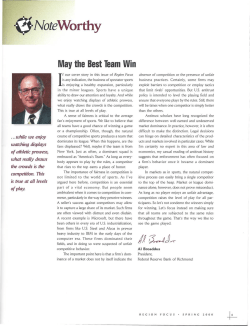 May the Best Team Win - Federal Reserve Bank of Richmond