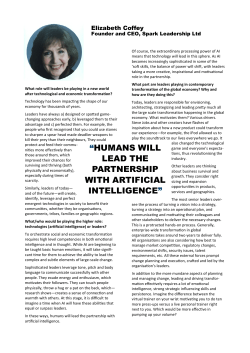 “HUMANS ILL LEAD THE PARTNERSHIP ITH ARTIFICIAL