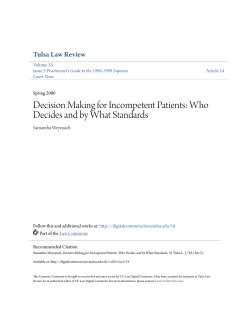 Decision Making for Incompetent Patients
