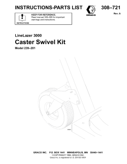 308721A Caster Swivel Kit, LineLazer 3000