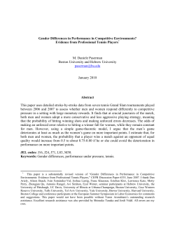 Gender Differences in Performance in Competitive