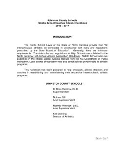 Middle School Coaches Athletic Handbook 2016-2017