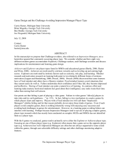 Game Design and the Challenge-Avoiding Impression