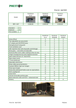 Price list - April 2015 Polytow Price List &ndash; April 2015 Model