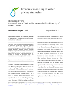 Economic modeling of water pricing strategies
