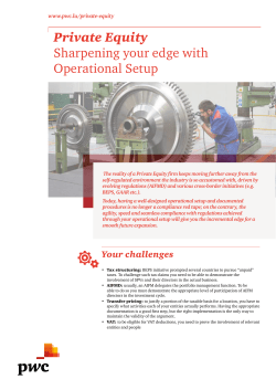 Private Equity: Sharpening your edge with